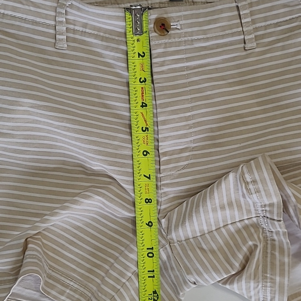 Tommy Hilfiger Khaki & White Striped Classic Stretch Shorts size 6 - Picture 9 of 9